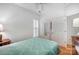 This bedroom features hardwood floors and shutters at 2036 Hudson Ln, Fort Mill, SC 29707
