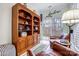 Well-organized office space with custom built-in shelving and a view to the outdoors at 2036 Hudson Ln, Fort Mill, SC 29707