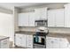 Modern kitchen with granite countertops, stainless steel appliances, and white cabinetry at 2504 Hovis Rd, Lincolnton, NC 28092