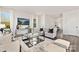 Inviting living room showcasing neutral furniture, large windows, and a stylish glass coffee table at 6117 Grove Park Blvd, Charlotte, NC 28215