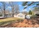 Spacious backyard featuring a charming home, lush lawn, and privacy fence, creating a tranquil outdoor oasis at 8701 Gainsford Ct, Charlotte, NC 28210