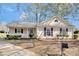 Attractive single-story home with manicured lawn, covered porch, and dark shutters, showcasing curb appeal at 8701 Gainsford Ct, Charlotte, NC 28210
