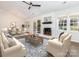 Bright living room with a fireplace, neutral furniture, and hardwood floors at 8723 Totteridge Dr, Charlotte, NC 28277