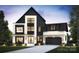 Stunning modern home boasts a striking black and white exterior with large windows and a sleek garage at 910 Laurel Creek Ln, Charlotte, NC 28211