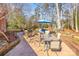 Spacious patio with lounge seating, dining table, and fire pit, perfect for outdoor entertaining at 9417 Valley Rd, Charlotte, NC 28270