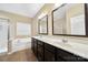 Bathroom features a double sink vanity, garden tub, and separate shower at 119 Front Porch Dr # 46, Rock Hill, SC 29732