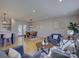 Open-concept living area showing hardwood floors, modern decor, and seamless flow to the dining area at 1225 Braeburn Rd, Charlotte, NC 28211
