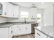 Bright kitchen with white cabinets, stainless steel appliances, and granite countertops at 230 Georgia Sw St, Concord, NC 28025