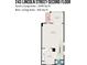 Second floor floor plan showing layout and dimensions of living spaces at 243 Lincoln St, Charlotte, NC 28203