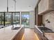Well-equipped kitchen with a sleek sink and a view of the lakefront at 2536 Brawley School Rd, Mooresville, NC 28117