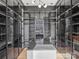 Spacious walk-in closet with custom shelving, ample storage, and a center island with marble countertop at 2536 Brawley School Rd, Mooresville, NC 28117