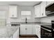 Bright kitchen featuring white cabinets, stainless steel appliances, granite countertops, island, and modern faucet at 425 Messner St, Salisbury, NC 28144