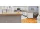 Modern kitchen featuring white cabinets, butcher block countertops, and stainless steel appliances at 4507 Antelope Ln, Charlotte, NC 28269