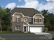 Two-story home featuring a mix of stone and siding, complemented by a two-car garage and a well-manicured lawn at 4641 Potters Wheel Ct, Fort Mill, SC 29715