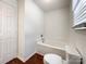 Bright bathroom features bathtub-shower combo and tile floors at 5610 Stone Bluff Ct, Charlotte, NC 28214