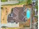 Private backyard with a swimming pool, patio furniture, and meticulously landscaped grounds at 894 Abilene Ln, Fort Mill, SC 29715