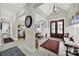 Grand entrance with a vaulted ceiling, elegant chandelier, and views into the dining and living spaces at 894 Abilene Ln, Fort Mill, SC 29715