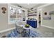 Bright sitting area with a stocked coffee bar, a large window overlooking the pool, and comfortable furnishings at 894 Abilene Ln, Fort Mill, SC 29715