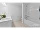 Clean bathroom featuring a combined bathtub and shower, and a sleek single vanity at 116 Shay Crossing Rd # 2P, Salisbury, NC 28144