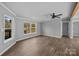 Bedroom with hardwood floors, neutral paint, ceiling fan, and plenty of natural light at 1254 Raxter Rd, Edgemoor, SC 29712