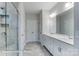Elegant bathroom featuring double vanity and tiled shower at 3009 Bent Willow Dr # 160, Indian Trail, NC 28079