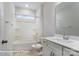 Clean bathroom with a shower-tub combo, single sink vanity, and white finishes at 3009 Bent Willow Dr # 160, Indian Trail, NC 28079