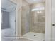 Walk in tiled shower with a window for natural light at 3009 Bent Willow Dr # 160, Indian Trail, NC 28079