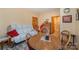 A living space with a wooden table and futon at 809 Liberty Rd, Gold Hill, NC 28071
