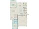 Layout of the first floor showcasing the kitchen, cafe, gathering room, guest suite, and 2 car garage at 9481 Coast Laurel Ave # 12, Concord, NC 28027