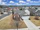 Aerial view of a charming single Gathering home with well-manicured lawn and a private two car garage at 1001 Mesa Verde Dr, Fort Mill, SC 29707