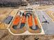 Aerial view of a BMX Supercross Track featuring jumps, ramps, and obstacles at 388 Luray Way, Rock Hill, SC 29730
