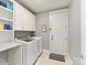 Functional laundry room with white cabinets, modern appliances, and a gray color scheme at 388 Luray Way, Rock Hill, SC 29730