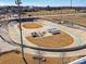 Aerial view of a Velodrome featuring a track, seating, and support structures at 388 Luray Way, Rock Hill, SC 29730