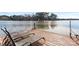 Relaxing boat dock featuring lounge chairs perfect for enjoying lakeside serenity and sunshine at 693 Emerald Shores Rd, Mount Gilead, NC 27306