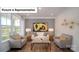Cozy living room featuring hardwood floors, modern furniture, neutral paint, and large windows at 7027 Sylvan Retreat Dr, Denver, NC 28037