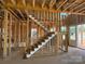 Interior framing of staircase under construction with rough in electrical and plumbing at 7459 Fighting Creek Rd # 33, Sherrills Ford, NC 28673