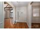 Inviting foyer with hardwood floors, bright entry door, and easy access to other rooms at 102 3Rd Se Ave, Catawba, NC 28609