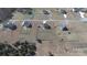 Neighborhood aerial view showing homes with large yards, fenced areas, and private driveways at 147 Stanfield Farm Ln, Stanfield, NC 28163