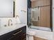 Modern bathroom features sleek vanity, a glass-enclosed shower, and modern fixtures at 205 Skyline Cir, Salisbury, NC 28146