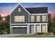 Charming two-story home with gray siding, white trim, covered porch, and an attached garage at 2150 Millennium Dr # 094, Lancaster, SC 29720