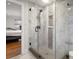 Contemporary bathroom featuring a glass shower and stylish tile accents at 3501 Winterfield Pl, Charlotte, NC 28205