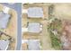 An aerial view of several single Gathering homes in a neighborhood at 5006 Sand Trap Ct # 142, Monroe, NC 28112