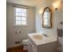 Bathroom featuring a vanity, mirror, and a window at 7708 Ritter Dr, Charlotte, NC 28270