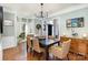 Formal dining room featuring hardwood floors, soft blue wall color, and large windows with natural light at 7732 Wingmont Dr, Charlotte, NC 28269