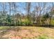 The backyard features a black fence and a sloping lawn covered with some sparse foliage at 8028 Tricia Pointe Pl, Indian Land, SC 29707