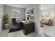 Bright home office with modern desk, shelves, and view to the outdoors at 9014 Arbor Creek Dr, Charlotte, NC 28269