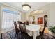 Formal dining room featuring hardwood floors, chandelier, and a view into other living spaces at 10620 S Ford Rd, Charlotte, NC 28214