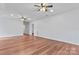 Large bonus room with hardwood floors, ceiling fans and recessed lights at 1485 Sierra Rd, York, SC 29745