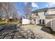 Backyard featuring a concrete patio, white fence, and trees at 604 Atherton Way, Rock Hill, SC 29730