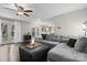 Comfortable living room with backyard access and an open floorplan at 7201 Brassy Creek Ln, Charlotte, NC 28269